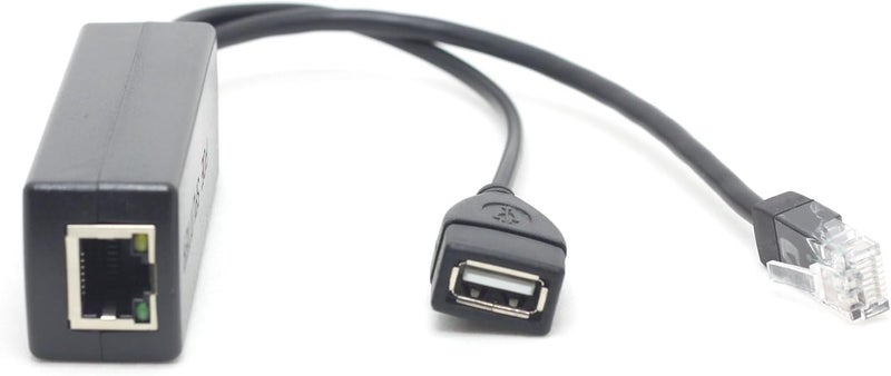 DSLRKIT Active PoE Splitter 48V to 5V 2.4A USB Type A Female 802.3af Power Over Ethernet - Image 1